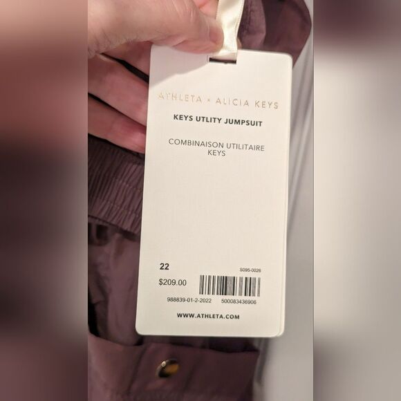 New Athleta x Alicia Keys brown Jumpsuit Open Back Utility snap front Plus Sz 22 - Picture 13 of 16